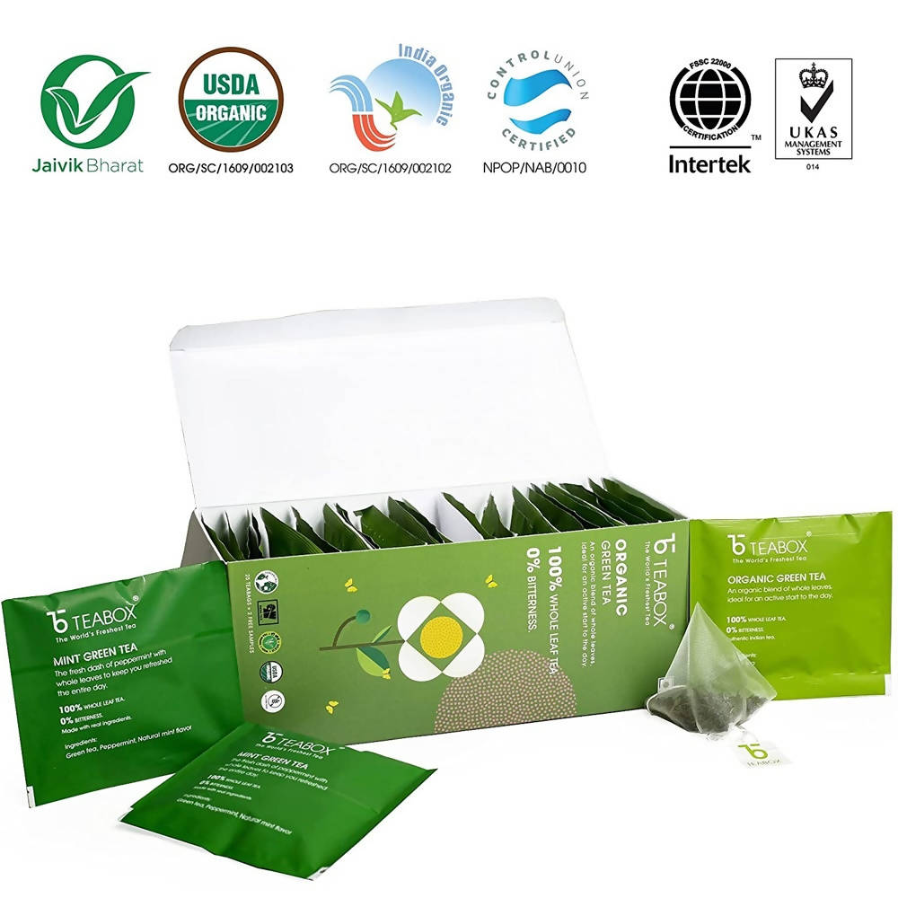 Teabox Organic Green Tea Bags Teabox