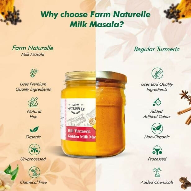 Farm Naturelle Golden Milk Masala - Turmeric Latte Blend with Spices Farm Naturelle