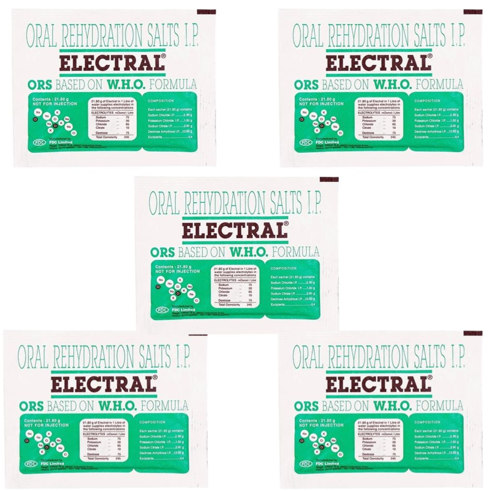Electral Powder | Electral Oral Rehydration ORS Based on W.H.O Formula | Restore Body Fluids & Electrolytes Relieve from Dehydration, Fatigue & Weakness - Safuron