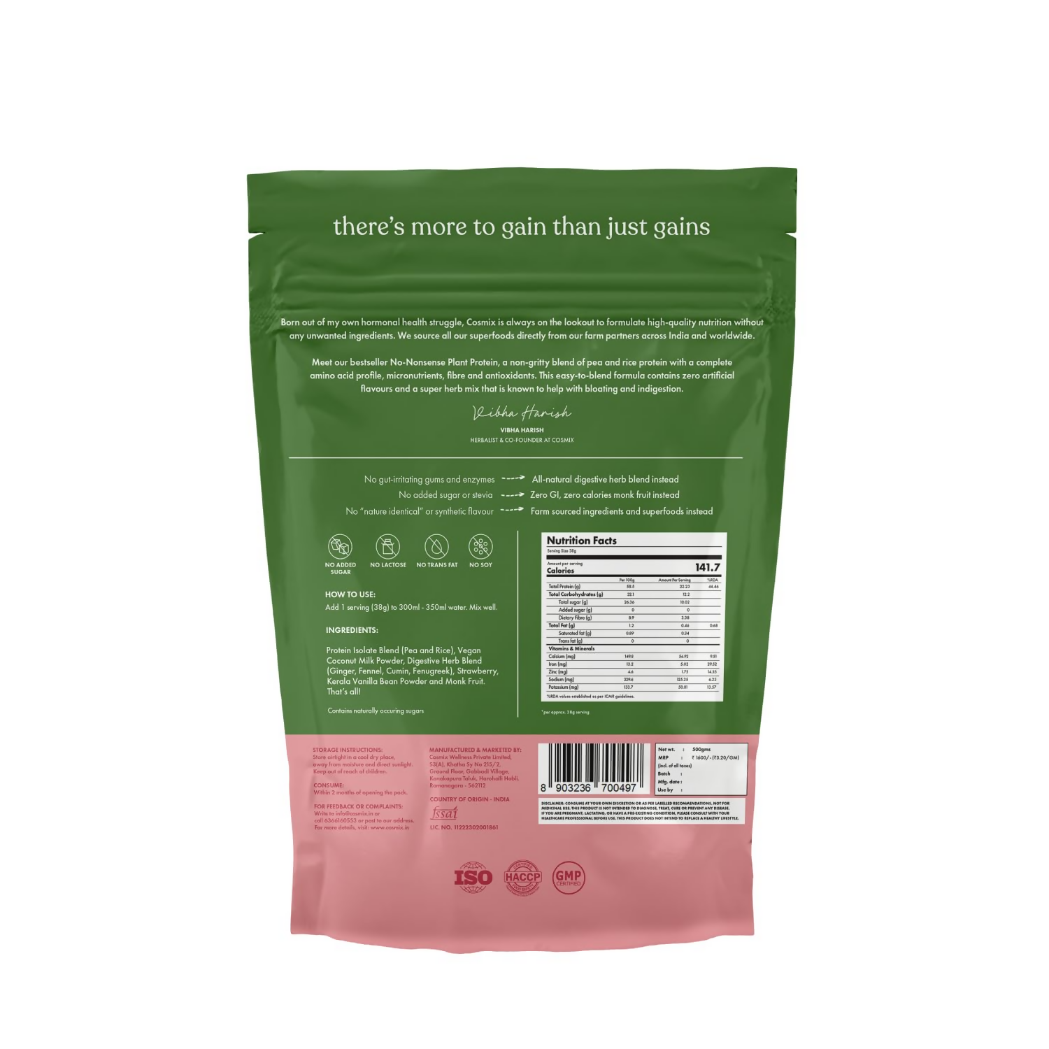 Cosmix No-Nonsense Plant Protein 23 (Mahabaleshwar Strawberry) Cosmix