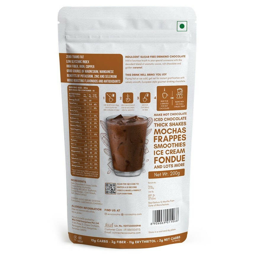 Cocosutra Lite- Sugar Free Caramel Drinking Chocolate Mix Cocosutra