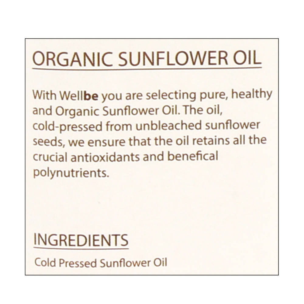 Wellbe Cold Pressed Sunflower Oil Wellbe