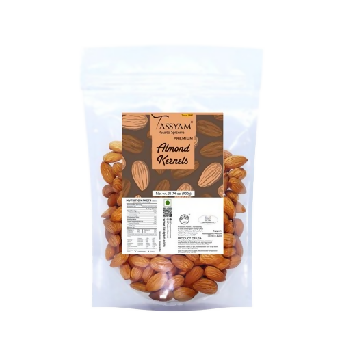 Tassyam Organics Premium Raw Almonds - Pouch - Safuron