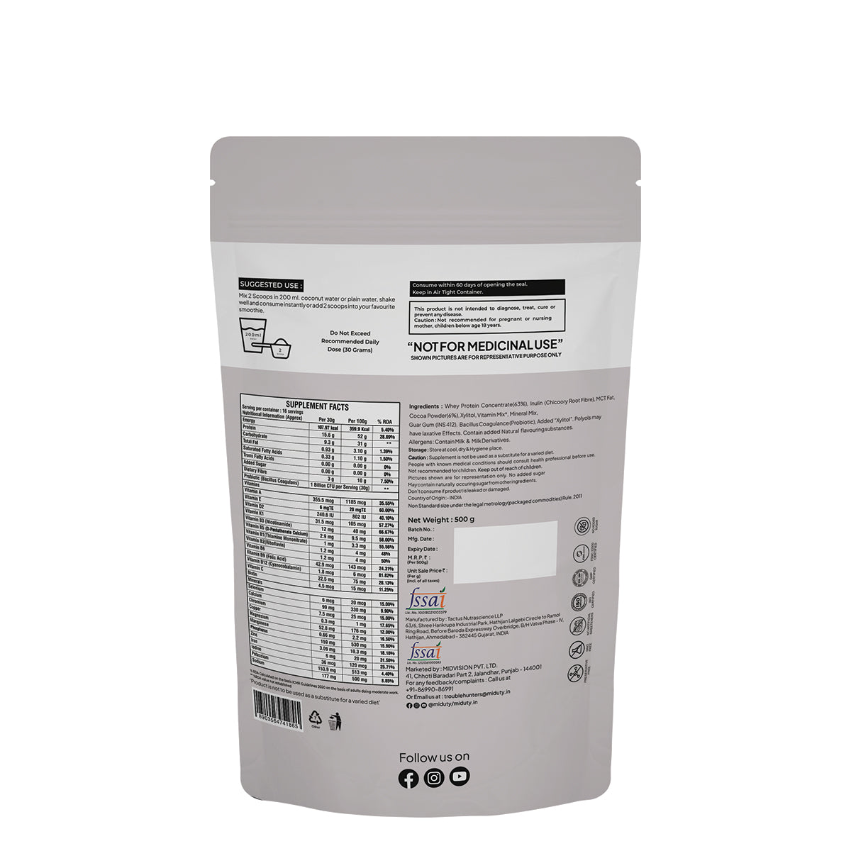 Miduty by Palak Notes Fit & Lean Protein Shake Palak Notes