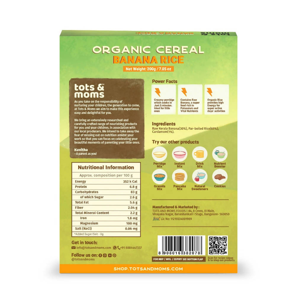 Tots and Moms Organic Cereal Banana Rice Tots and Moms