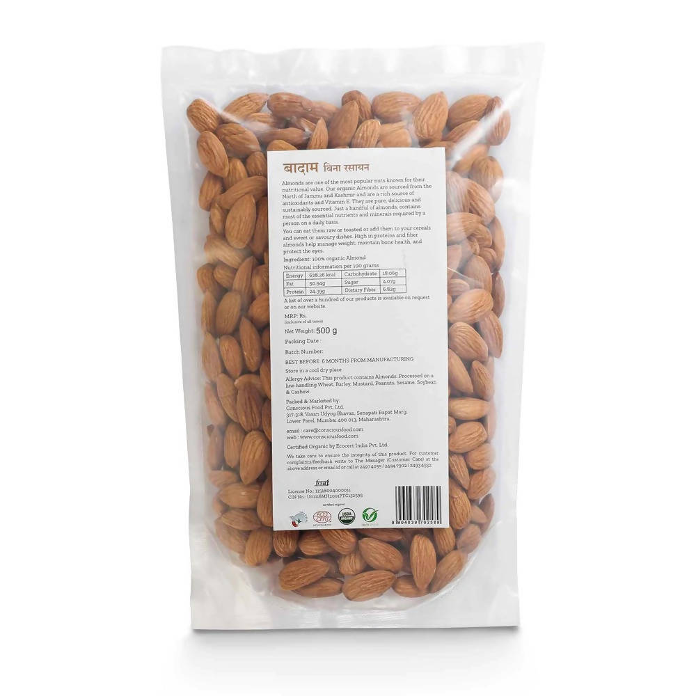 Conscious Food Organic Almonds (Badaam) Conscious Food