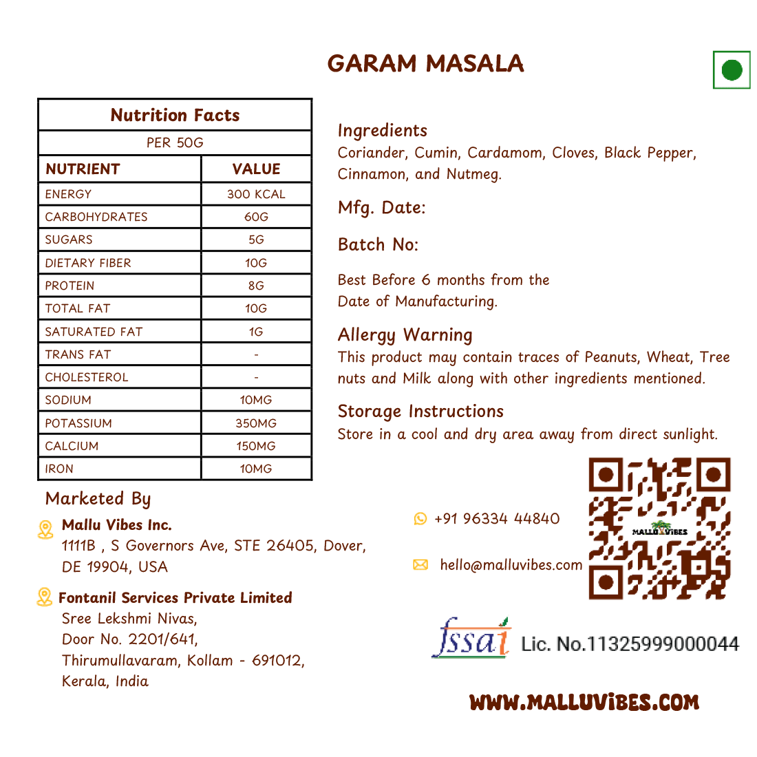 Mallu Vibes Home Made Garam Masala Mallu Vibes