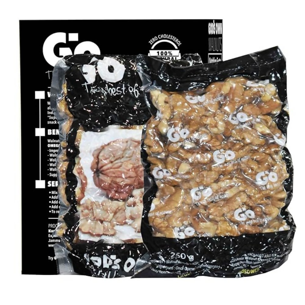 Go Organic Walnut Kernels – Extra Light Halves - Mildy, Earthy Go
