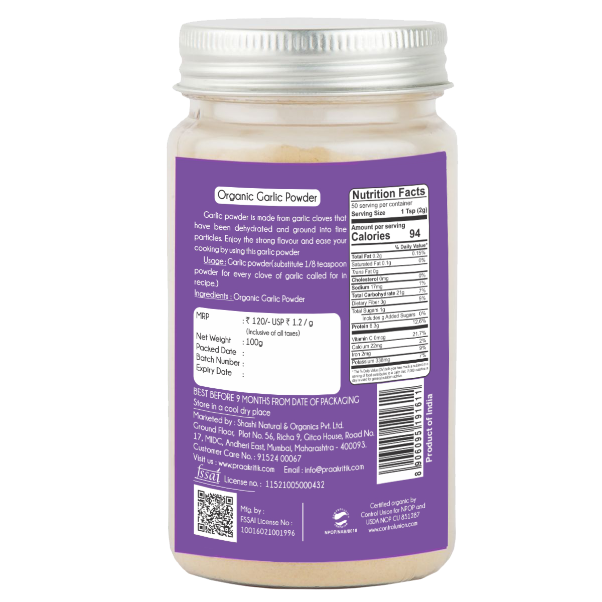 Praakritik Organic Garlic Powder Praakritik