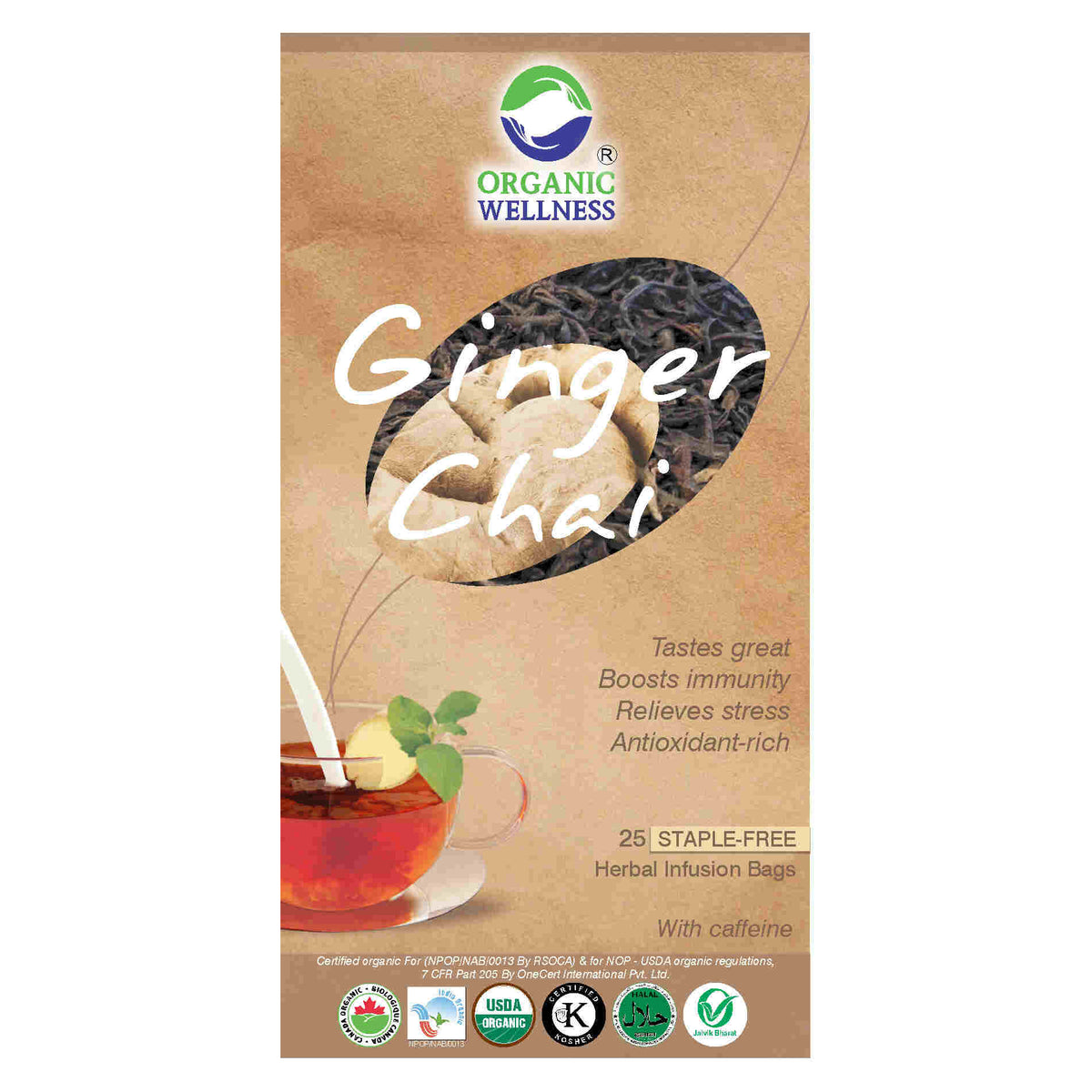 Organic Wellness Ginger Chai Teabags Organic Wellness