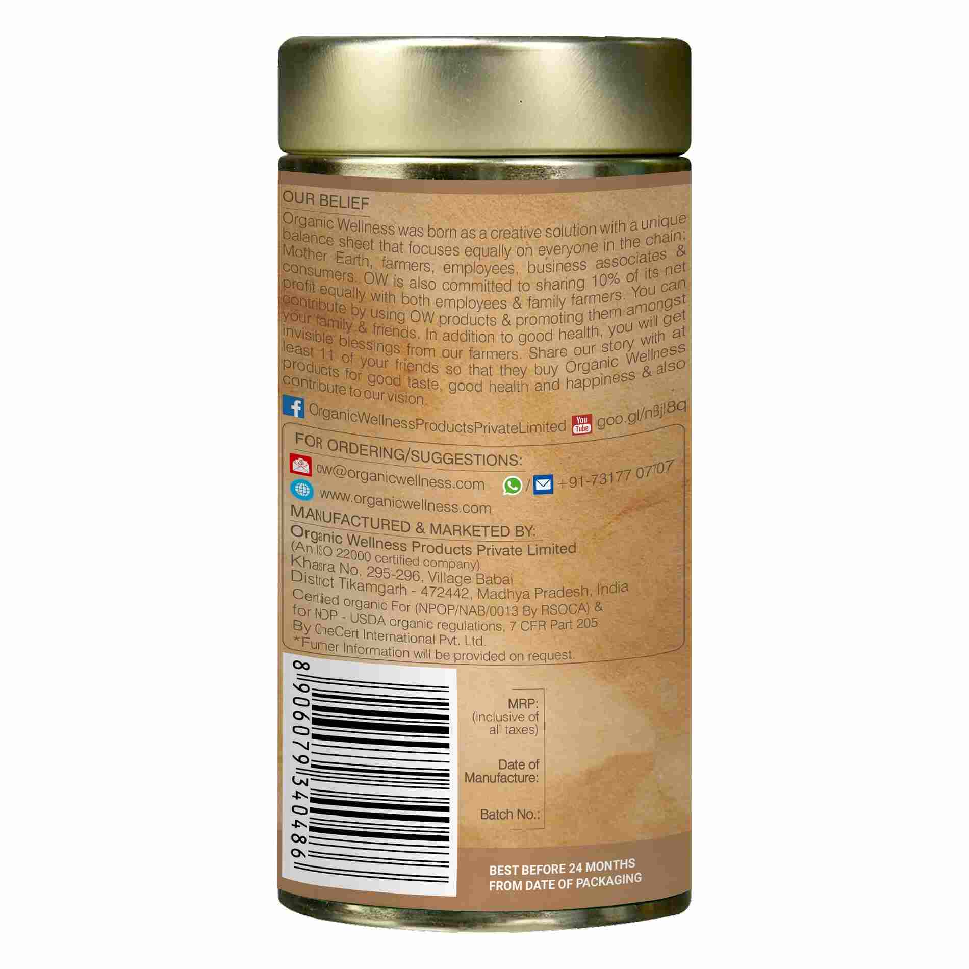 Organic Wellness Tulsi Green Tea + Saffron Tin Pack Organic Wellness