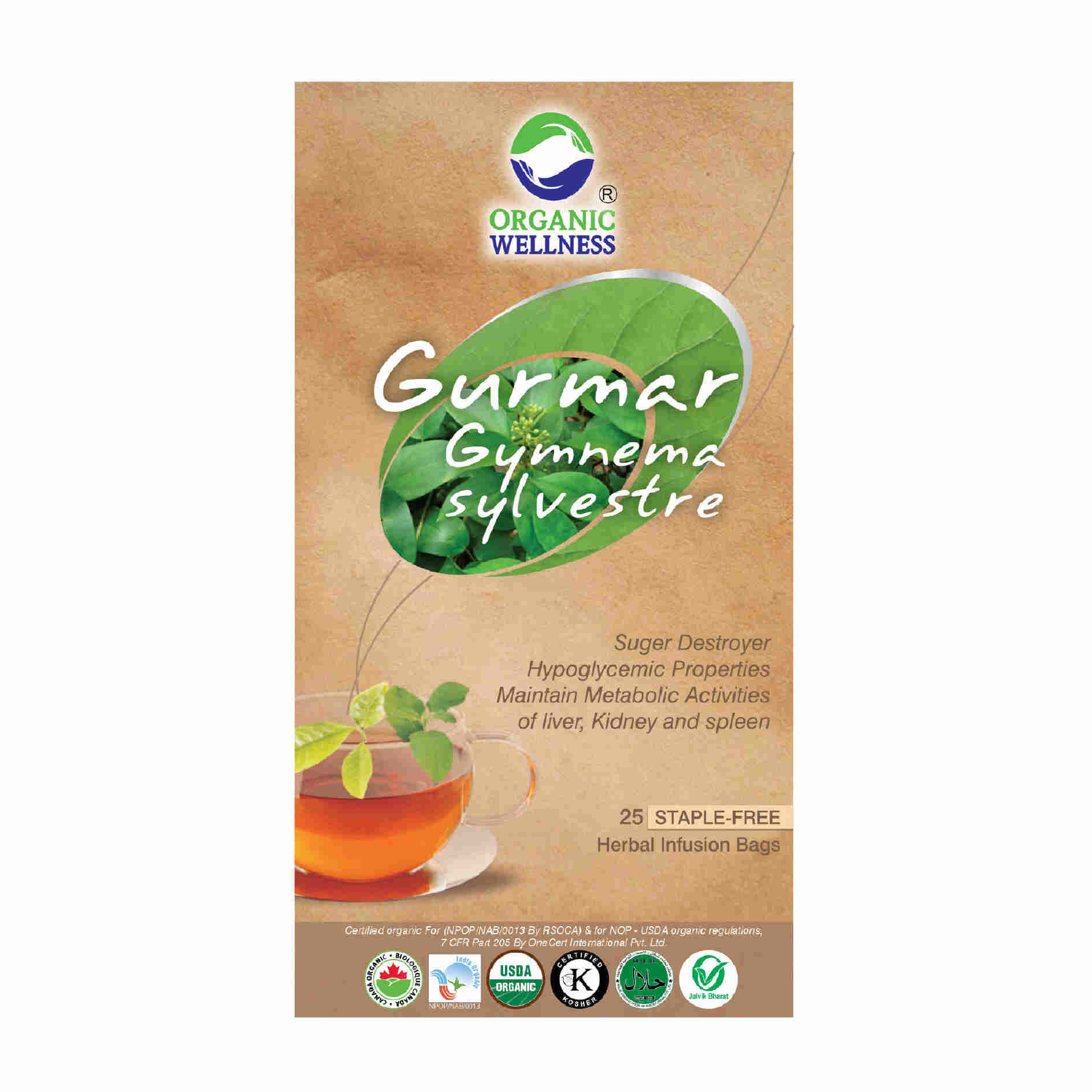 Organic Wellness Gurmaar Gymnema Sylvestre Teabags Organic Wellness