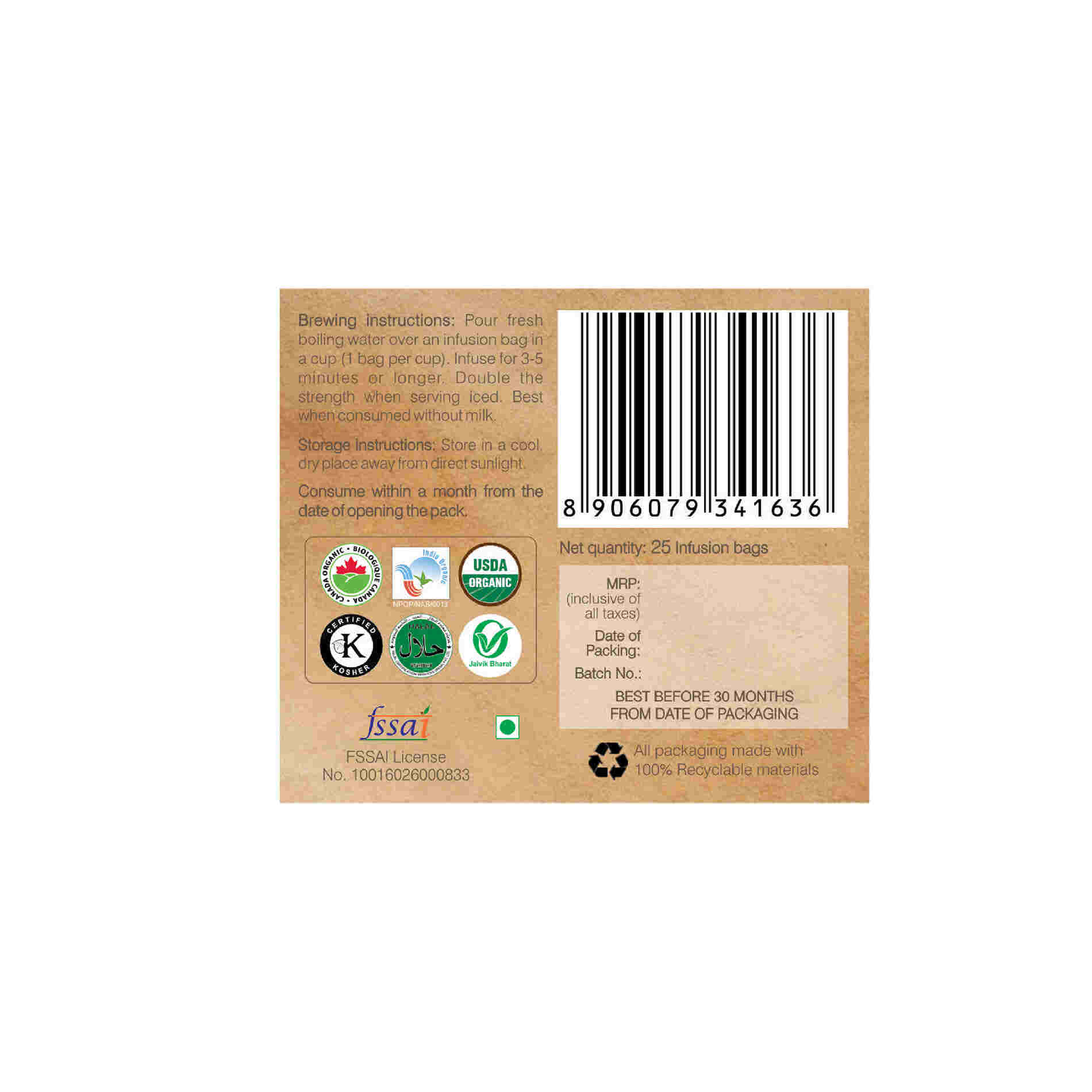 Organic Wellness Gurmaar Gymnema Sylvestre Teabags Organic Wellness