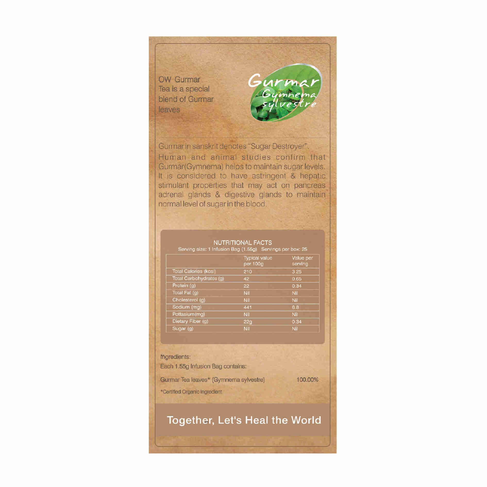 Organic Wellness Gurmaar Gymnema Sylvestre Teabags Organic Wellness