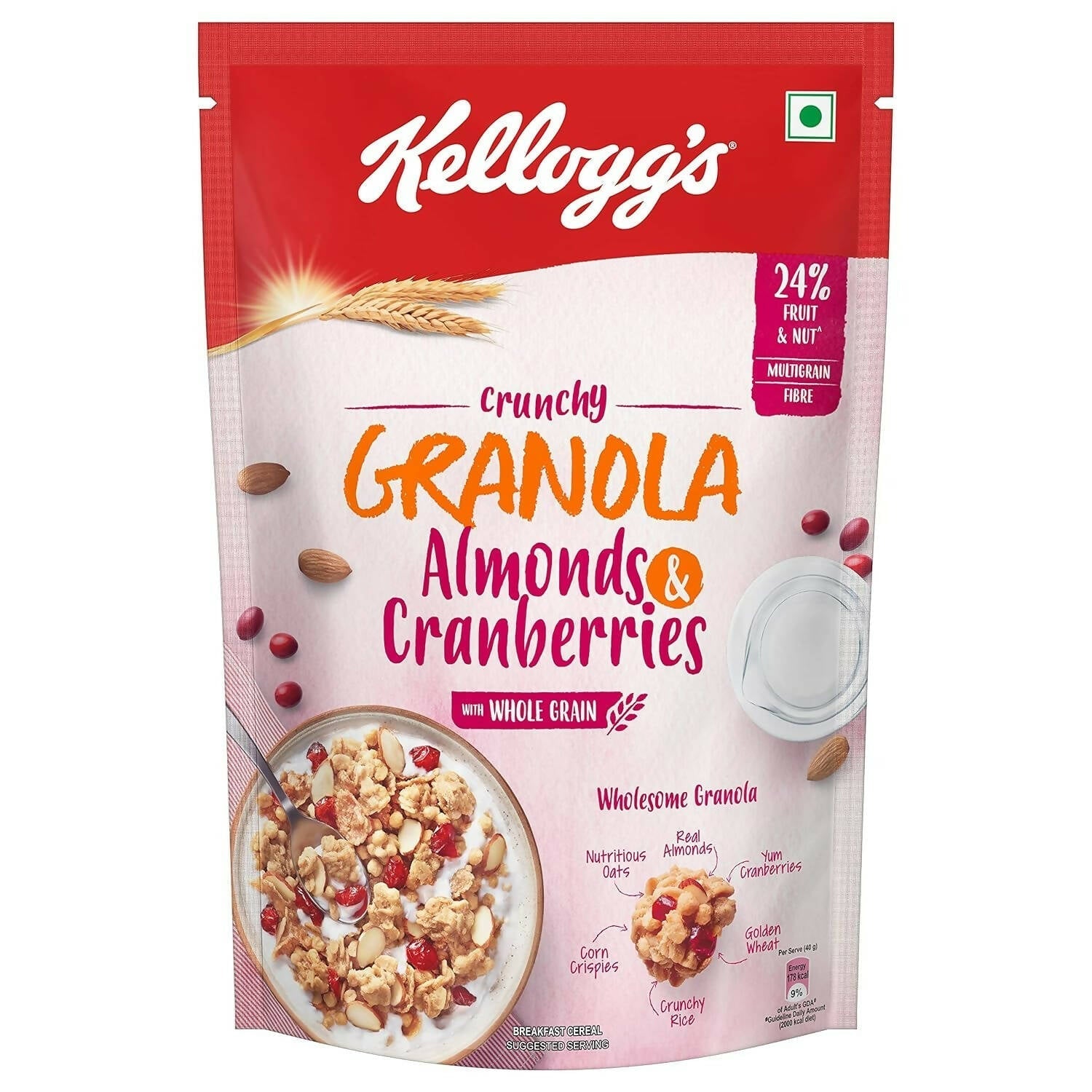 Kellogg's Crunchy Granola Almonds & Cranberries Kellogg's