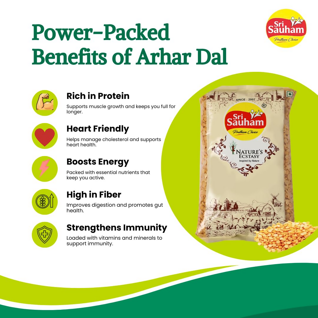Sri Sauham Premium Unpolished Toor Dal Sri Sauham