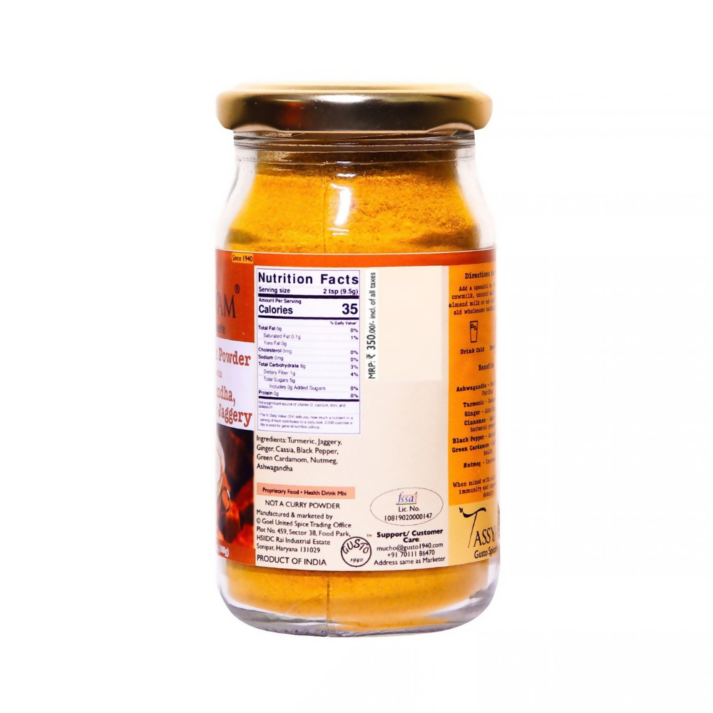 Tassyam Organics Ashwagandha Turmeric Golden Milk Latte with Jaggery Tassyam Organics