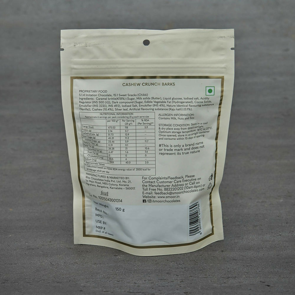 Smoor Cashew Crunch Barks Smoor