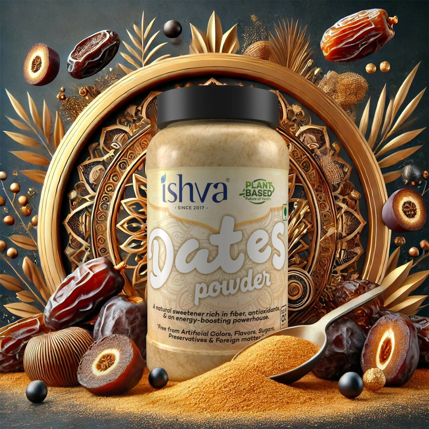 Ishva Dates Powder Jar Bottle Ishva