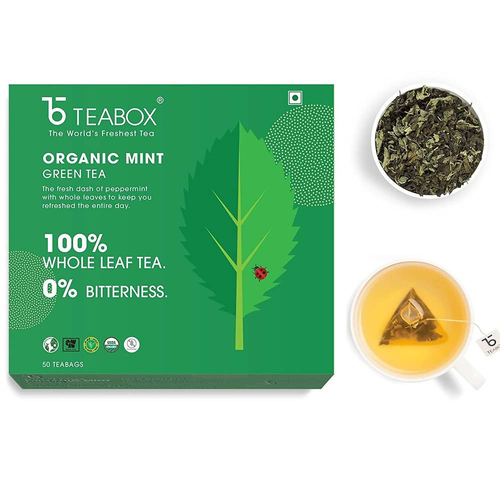 Teabox Organic Mint Green Tea Bags Teabox
