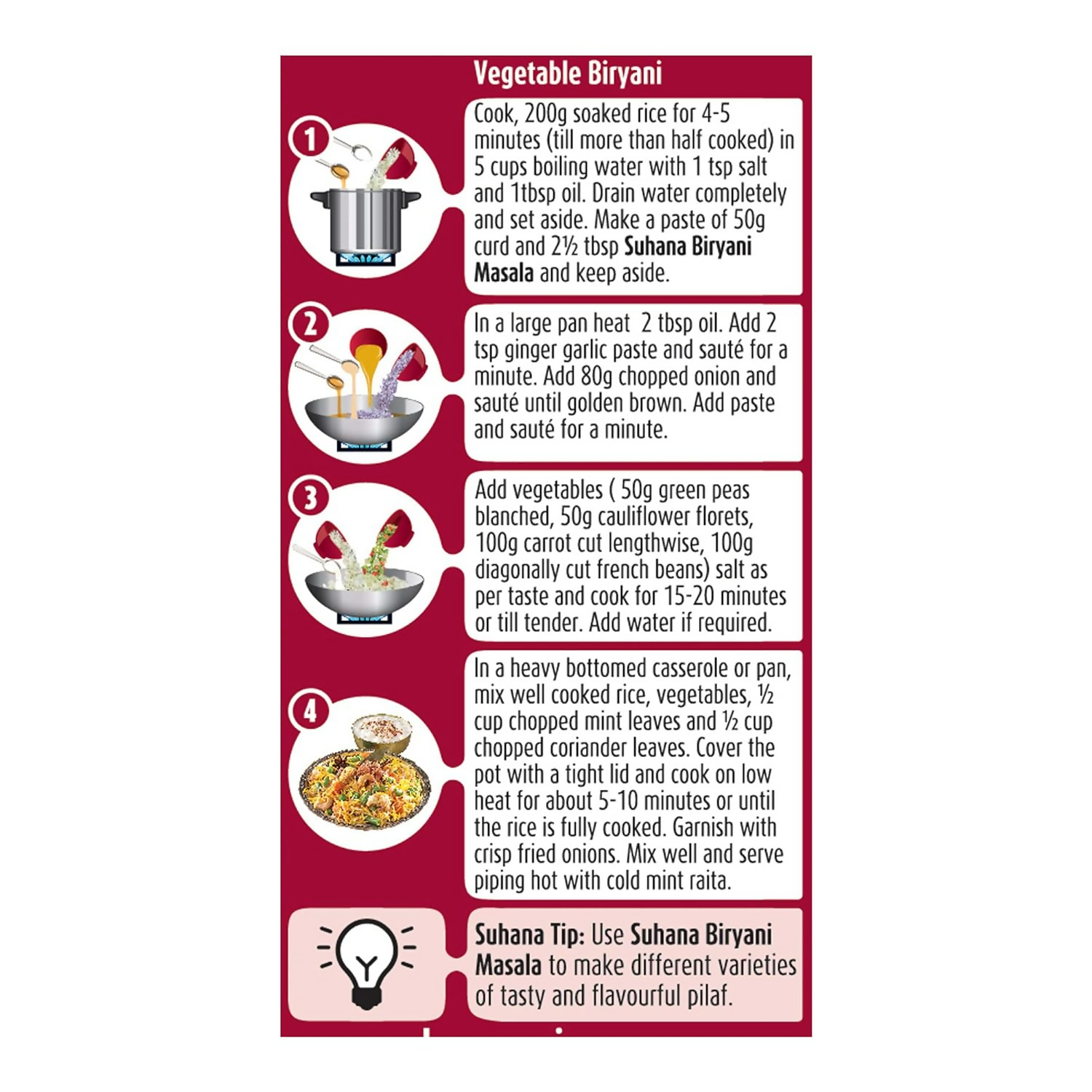 Suhana Biryani Masala Easy to Cook Pouch Suhana Store