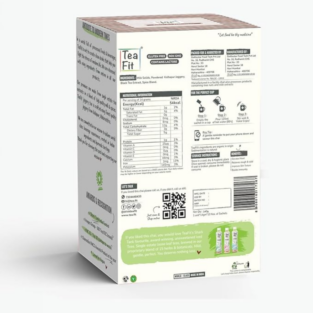 TeaFit Instant Jaggery Masala Tea Premix TeaFit