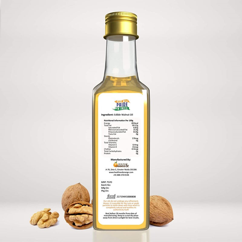 H&O 100% Pure Cold Pressed Edible Walnut Oil H&O