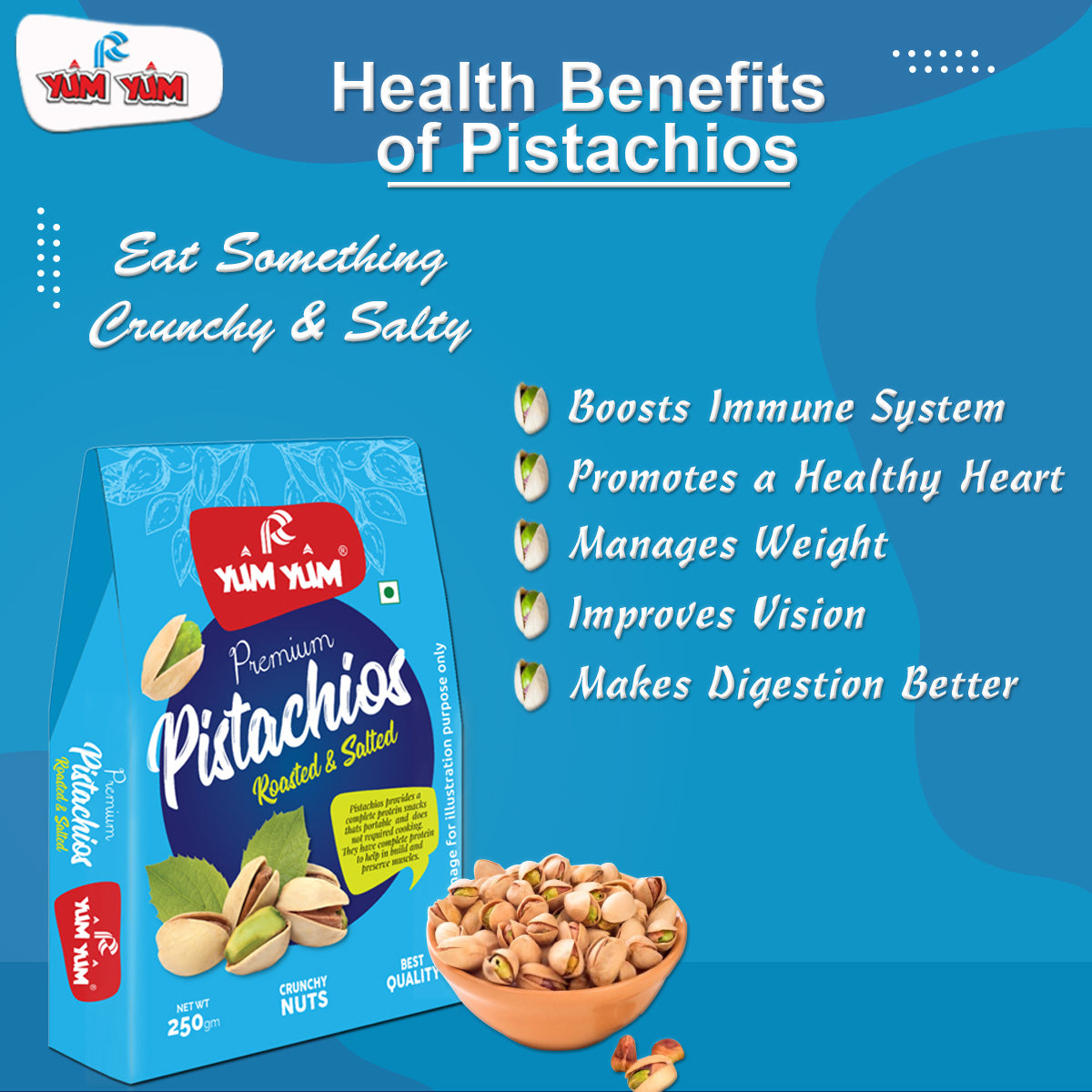 Yum Yum Roasted & Salted Pistachios Box Yum Yum