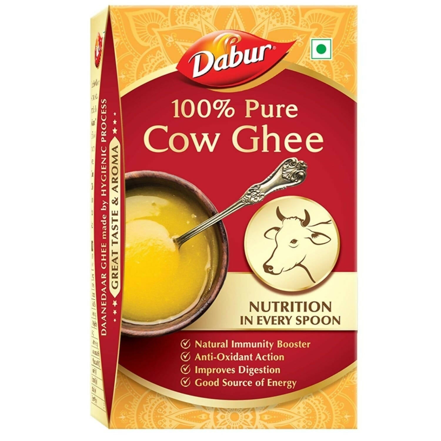 Dabur 100% Pure Daanedaar Cow Ghee | Cultured Cow Ghee | Pure and Natural Cow Ghee Dabur