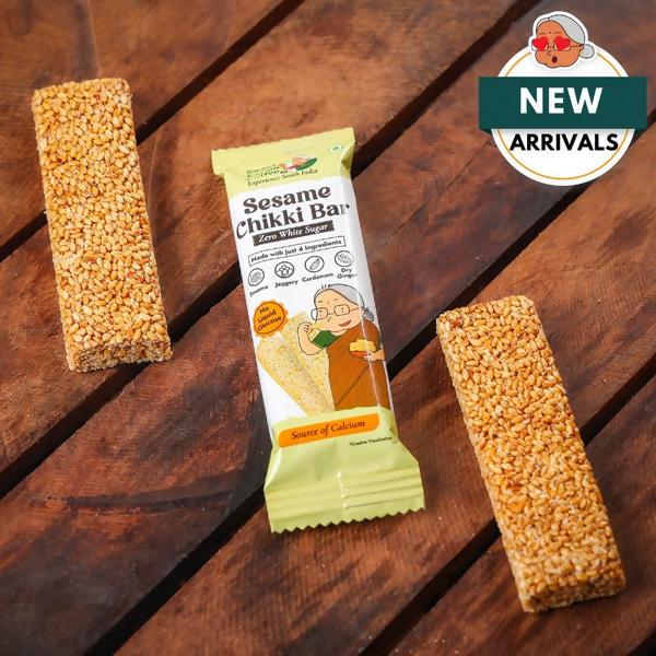 Sweet Karam Coffee White Sesame Chikki Bar (Zero White Sugar) Sweet Karam Coffee
