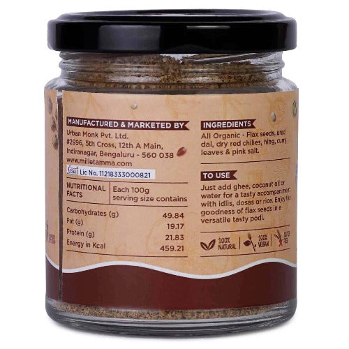 Millet Amma Organic Flaxseed Podi Millet Amma