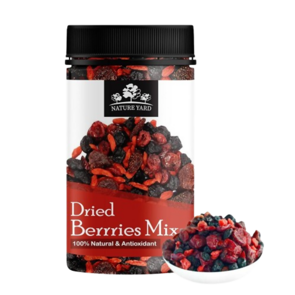 Nature Yard Berries mix without sugar - Mix of Dried Cranberry, Blueberry, Goji berry & Strawberry Dry fruits - Safuron