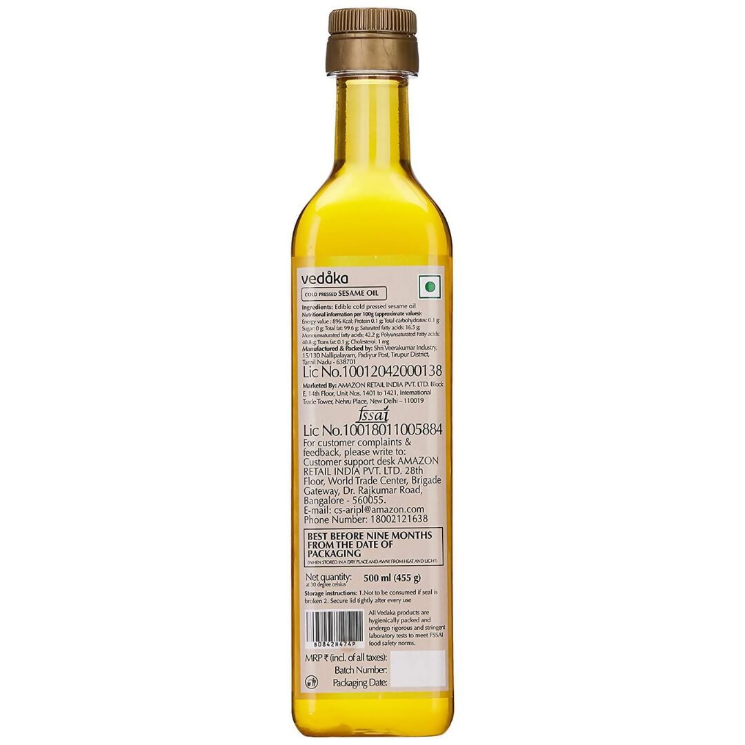 Vedaka Cold Pressed Sesame Oil Vedaka