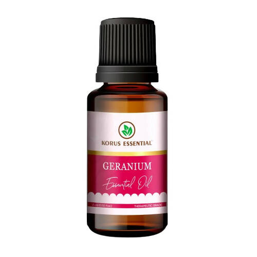Korus Essential Geranium Essential Oil - Therapeutic Grade - Safuron