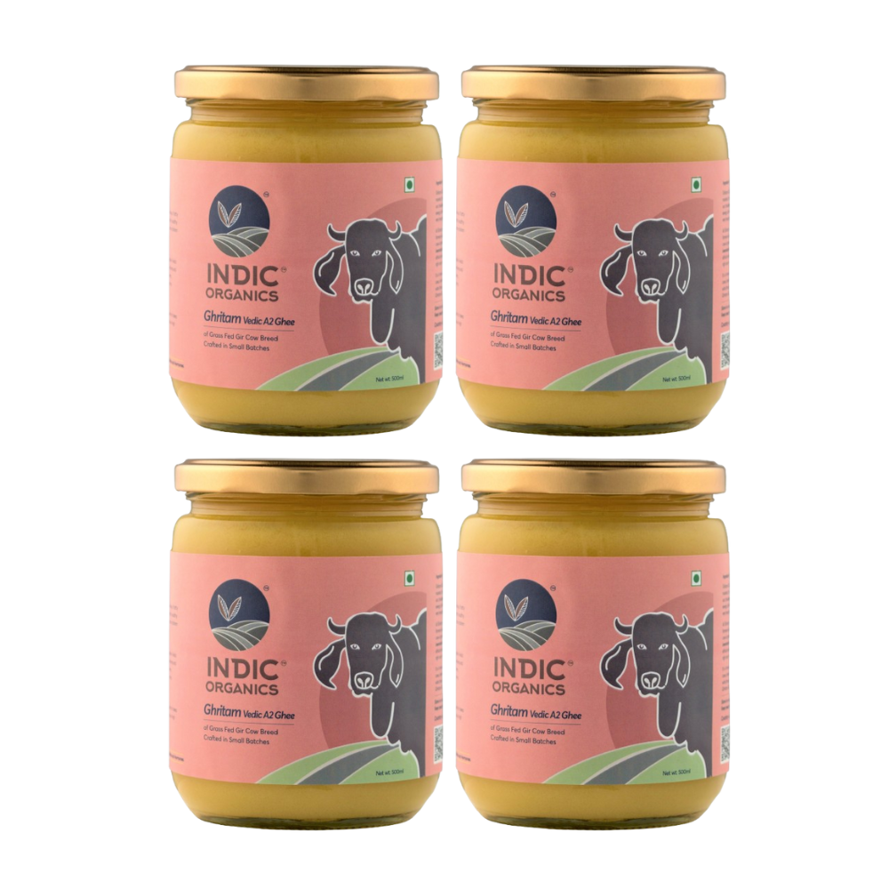 Indic Organics Gir Cow's A2 Ghee | Desi Gir Cow Ghee | Premium and Organic Desi Ghee - Safuron