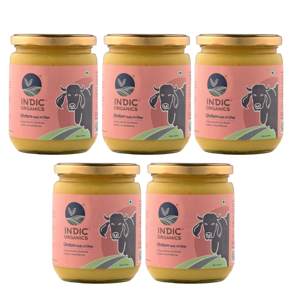 Indic Organics Gir Cow's A2 Ghee | Desi Gir Cow Ghee | Premium and Organic Desi Ghee - Safuron