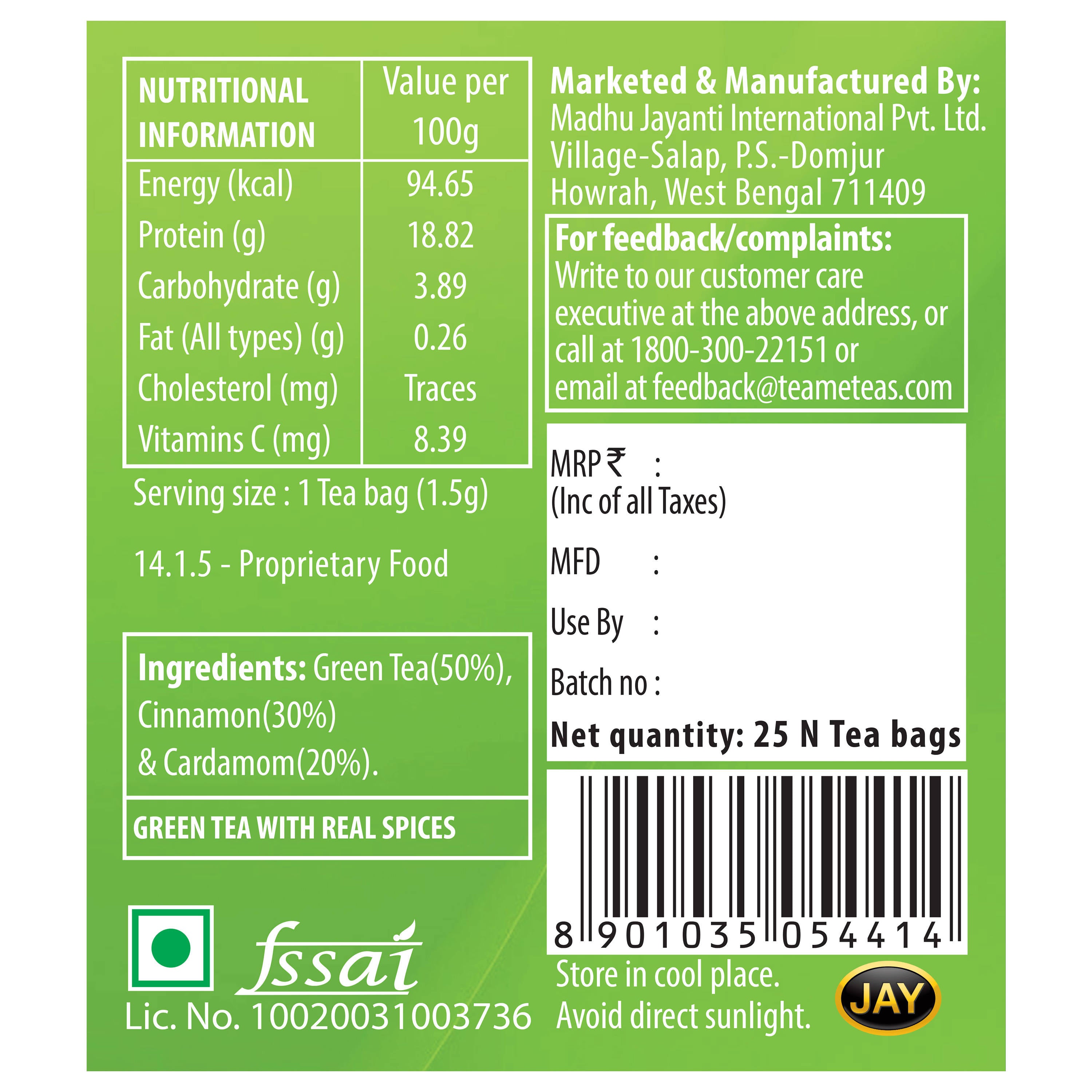 Teame Kashmiri Kahwa Uplift Tea Bags Teame Teas