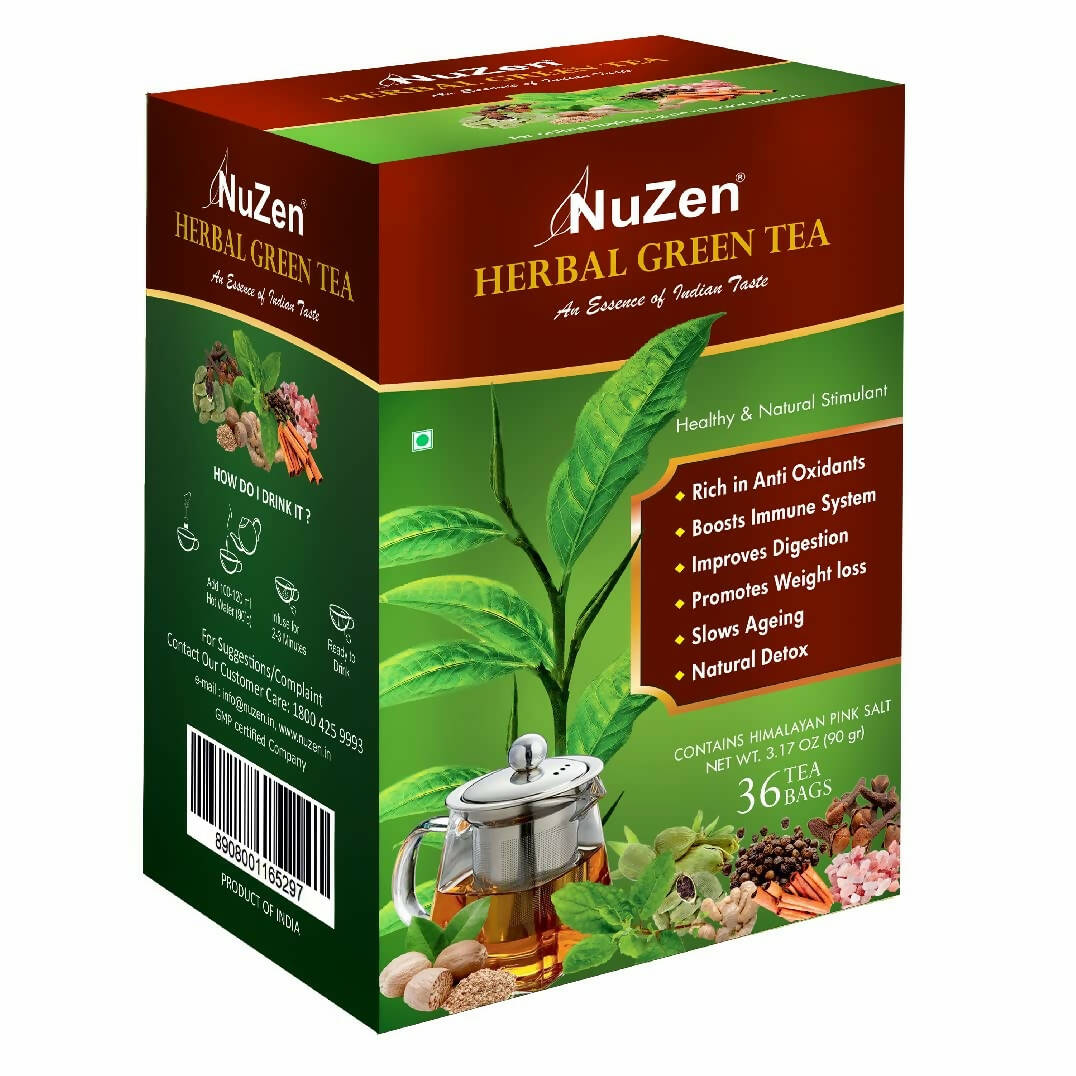 NuZen Herbal Green Tea Bags - Safuron