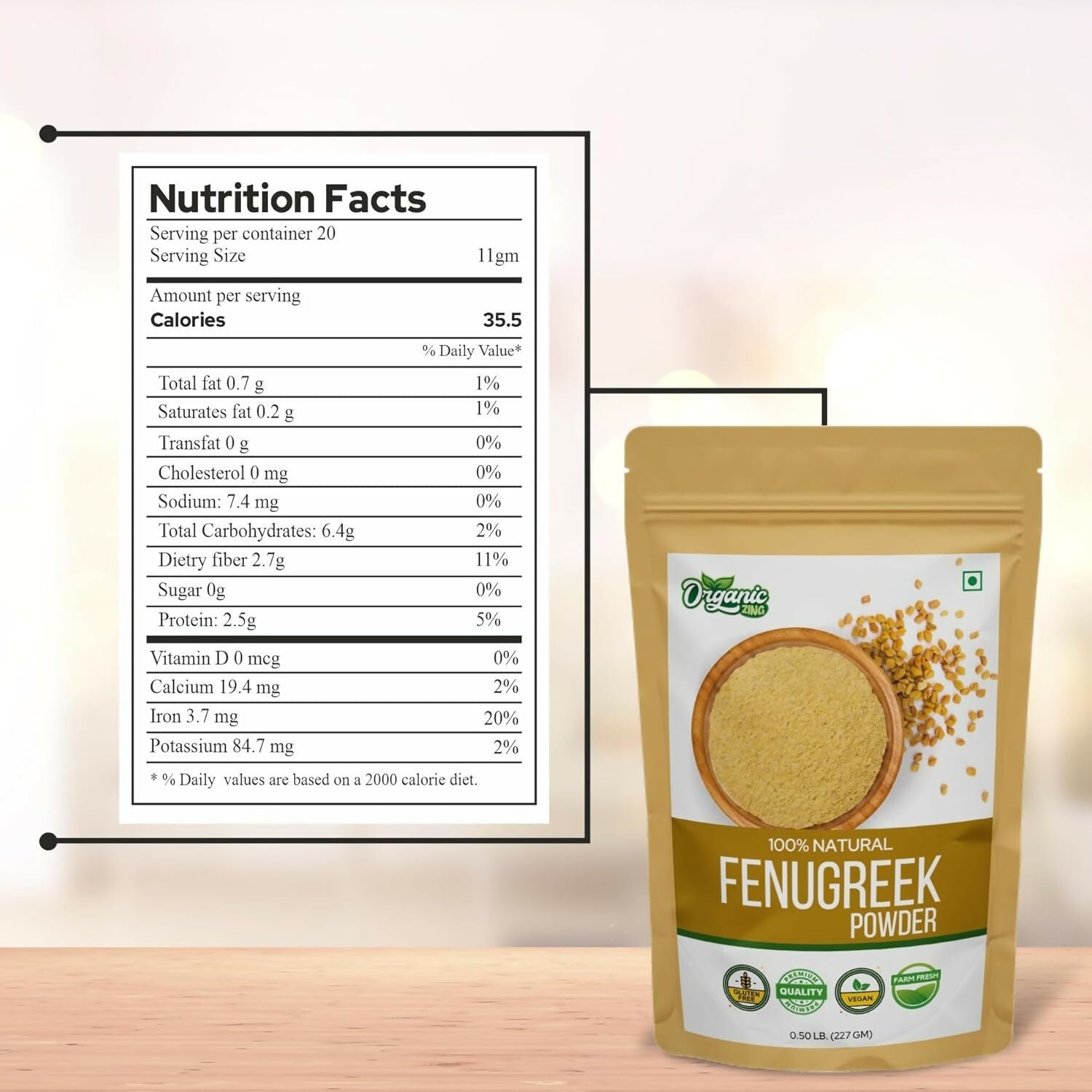 Organic Zing Fenugreek Powder Organic Zing