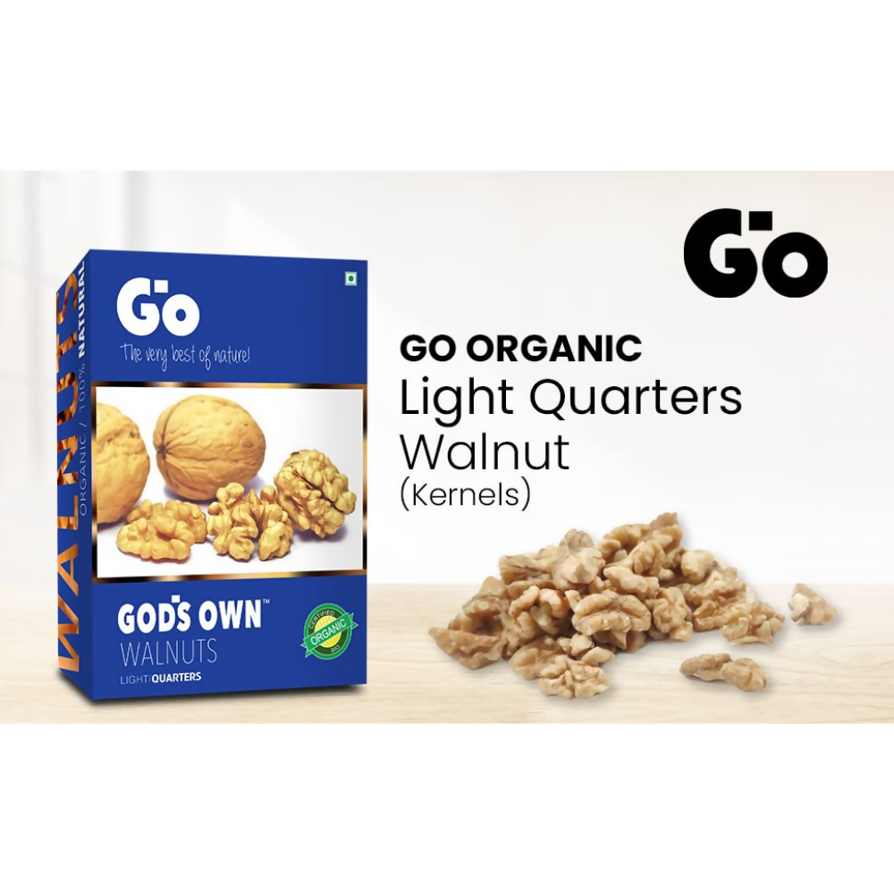 Go Organic Kashmiri Light Quarters Walnuts Kernels (Without Shell) Go