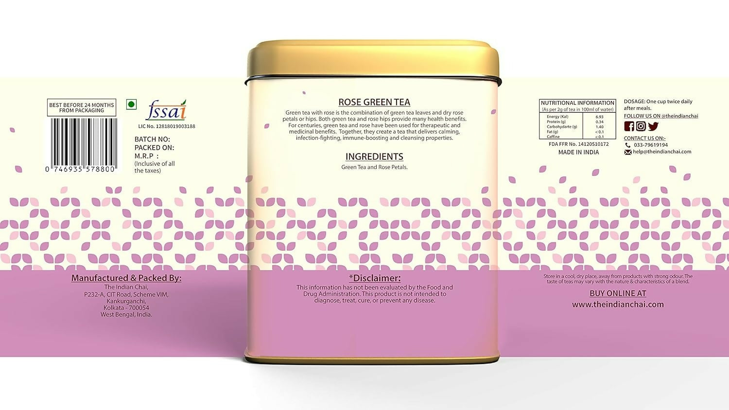 The Indian Chai - Rose Green Tea The Indian Chai