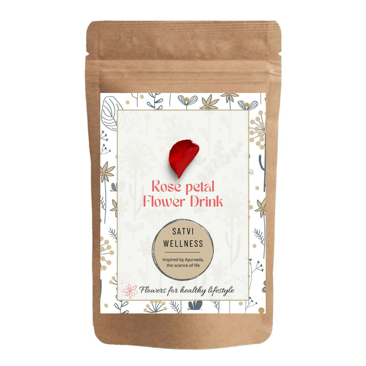 Satvi Wellness Rose petal flower Tea | Rose petal tea | Rose flower drink mix - Safuron