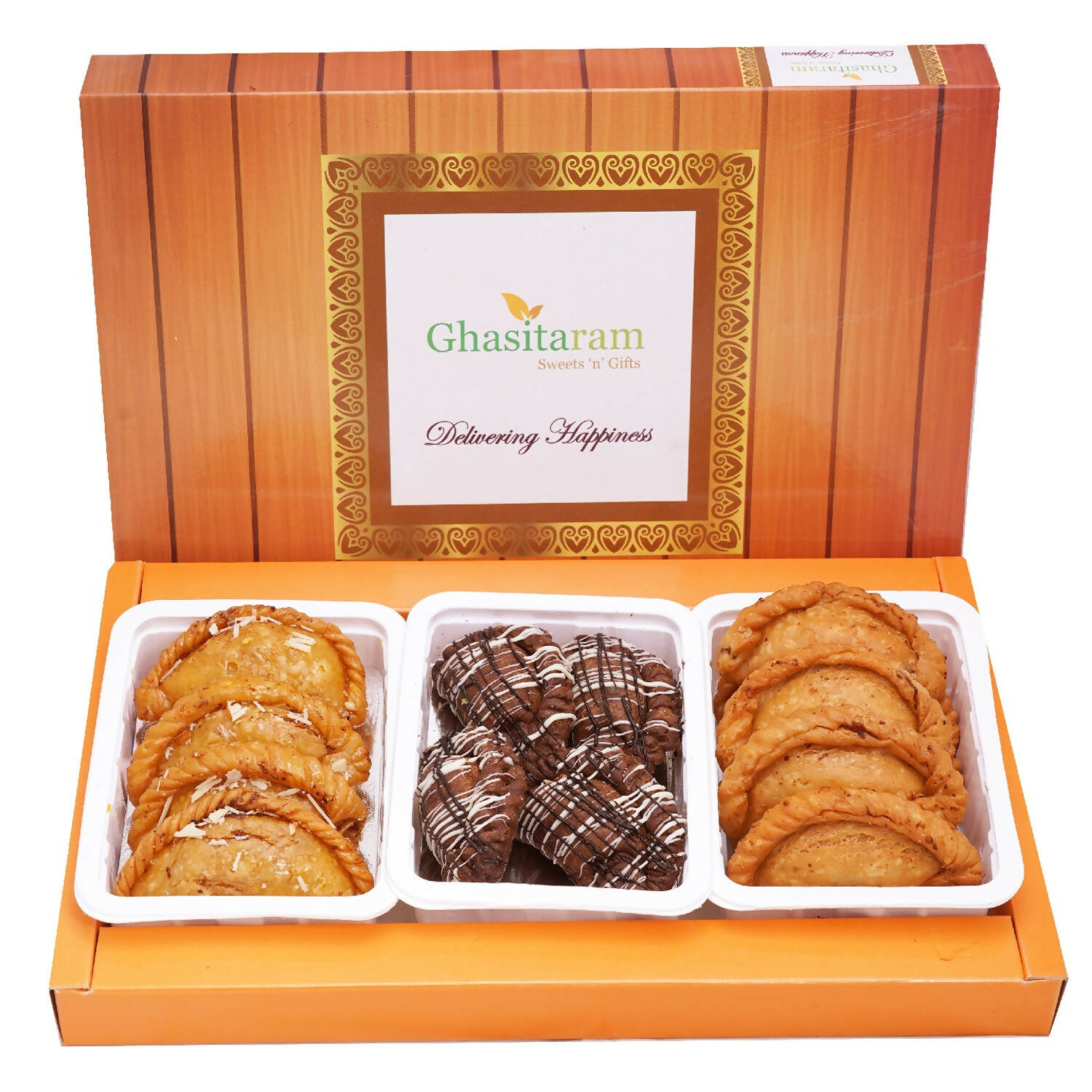 Ghasitaram Assorted Box of Traditional, Dry Sweet and Chocolate Gujiyas - Safuron