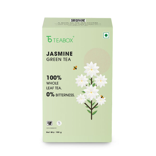 Teabox Organic Jasmine Green Tea Loose Leaves - Safuron