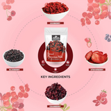 Nature Yard Berries mix without sugar - Mix of Dried Cranberry, Blueberry, Goji berry & Strawberry Dry fruits Nature Yard