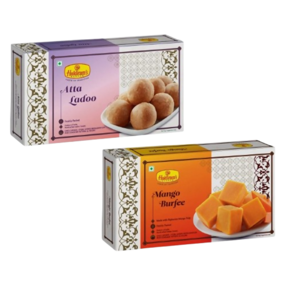 Haldiram's Atta Ladoo with Mango Burfee - Safuron