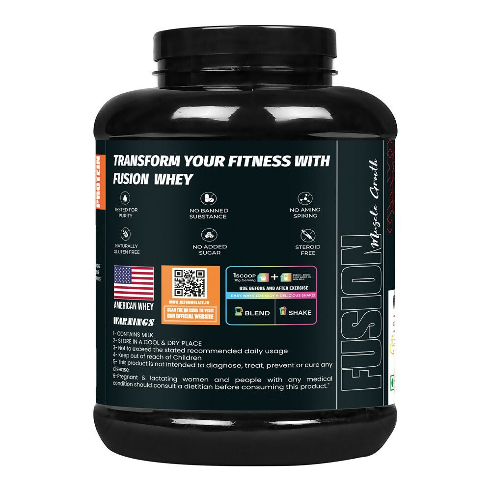 Reformulate Fusion Whey Protein With Pre & Pro Biotics I Muscle Growth I 58G Protein | 379 Kcal Energy - Cold Coffee Reformulate