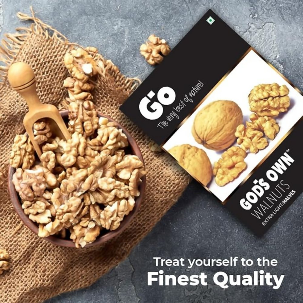 Go Organic Walnut Kernels – Extra Light Halves - Mildy, Earthy Go