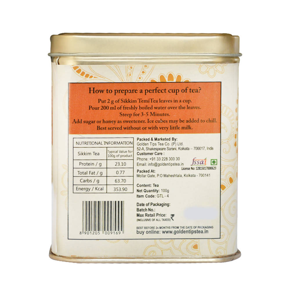 Golden Tips Sikkim Temi Tea - Tin Can Golden Tips