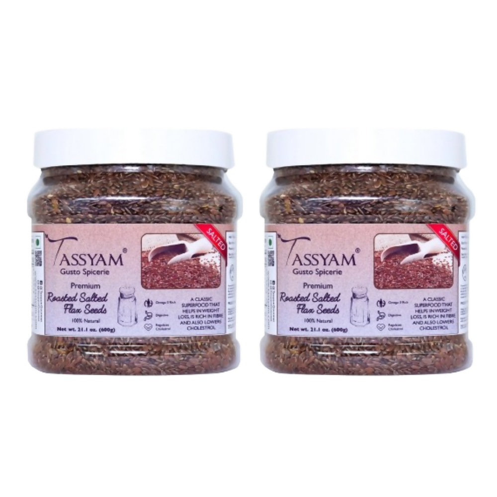 Tassyam Organics Salted Flax Seeds - Jar - Safuron